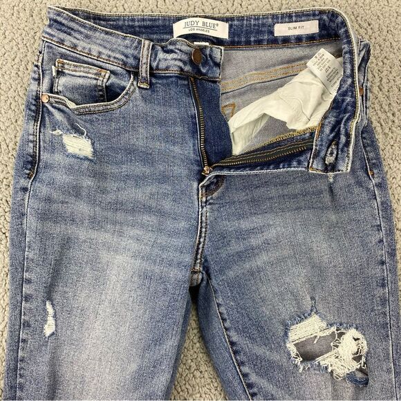 Judy Blue Women's Destroyed Slim Fit Ankle Stretch Jeans | Size: 5/27 - Picture 4 of 15